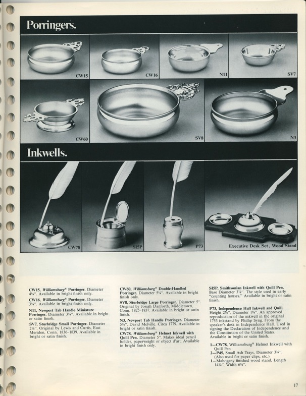 1975 Stieff Pewter Catalog Pages 1126